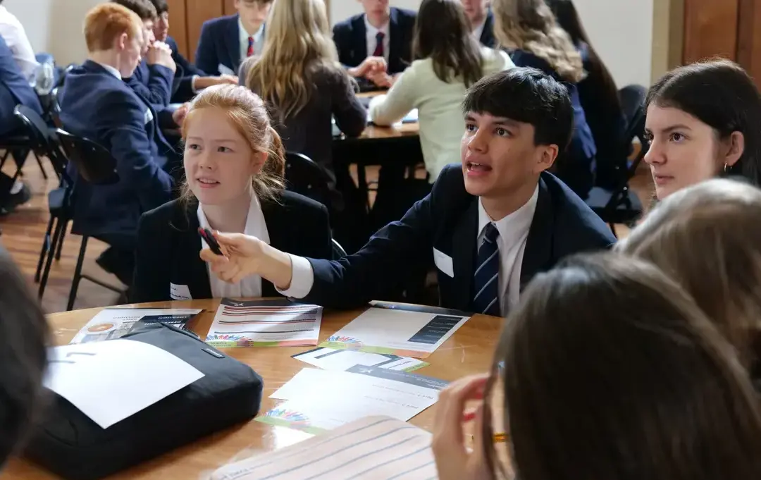 Students having a discussion in a lesson