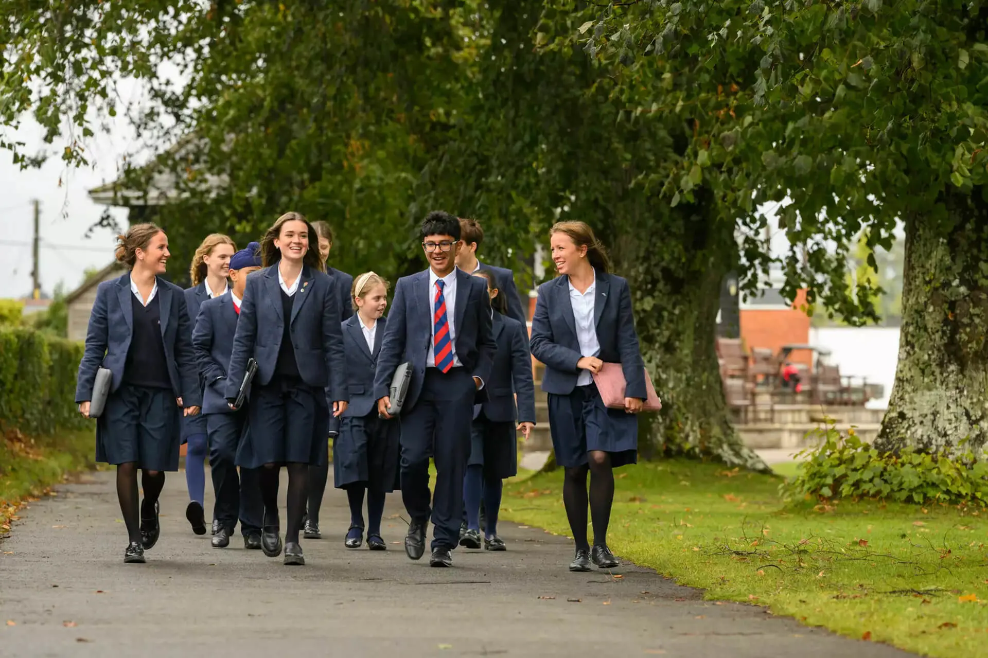 Pupils walking in the grounds at Blundell's School